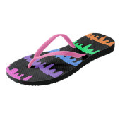 Rainbow Stripe Drippy Pastel Gothic Girl Flip Flop (Schuin)