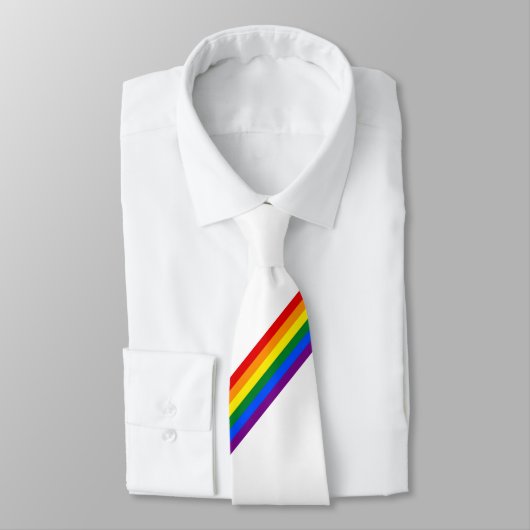 Rainbow Stripe Gay Pride Business Wedding Neck Stropdas (Gebonden)