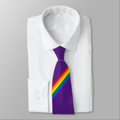 Rainbow Stripe Gay Pride Business Wedding Paars Stropdas (Gebonden)