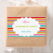 Rainbow Stripe gepersonaliseerd zelfgemaakt Snoep Etiket (Insitu)