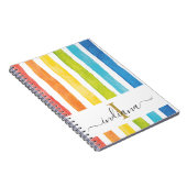 Rainbow Stripe Monogram Cursief Script Notitieboek (Rechterzijde)