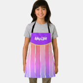 Rainbow Stripe Paint Party Artist Girl Name Schort (Insitu)