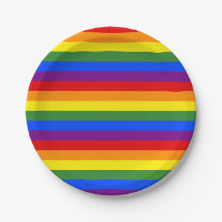 Rainbow Stripe Pattern Pride Party Papieren Bordje
