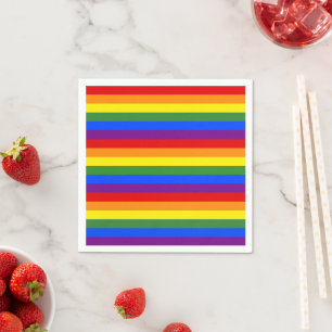 Rainbow Stripe Pattern Pride Party Servet