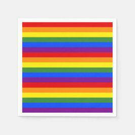 Rainbow Stripe Pattern Pride Party Servet