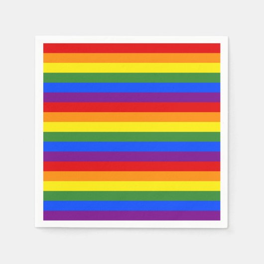 Rainbow Stripe Pattern Pride Party Servet (Voorkant)