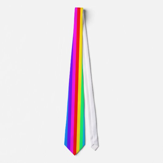 Rainbow Stripe Pattern Stropdas (Voorkant)