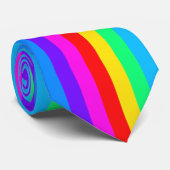 Rainbow Stripe Pattern Stropdas (Opgerold)