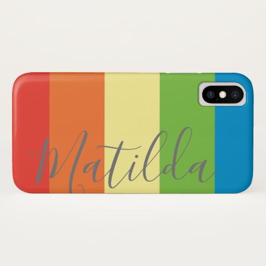 Rainbow Stripe Persoonlijke naam Case-Mate iPhone Case (Achterkant (horizontaal))