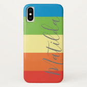 Rainbow Stripe Persoonlijke naam Case-Mate iPhone Case (Achterkant)
