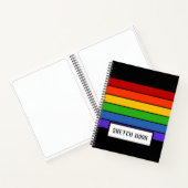 Rainbow Stripe Sketch Sketchbook Black Notitieboek (Binnen)