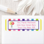 Rainbow Stripe Snoep Lollipop Fun Etiket (Insitu)