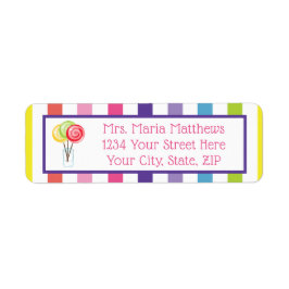 Rainbow Stripe Snoep Lollipop Fun Etiket