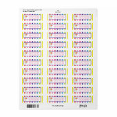 Rainbow Stripe Snoep Lollipop Fun Etiket (Full Sheet)