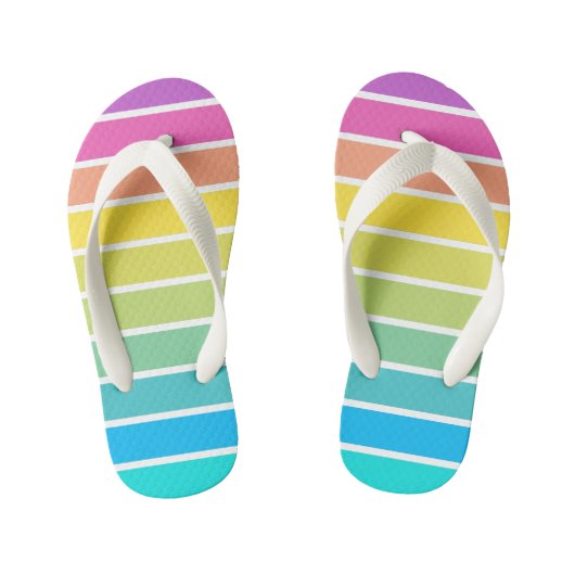 Rainbow Stripe Toddler Beach Teenslippers (Voetbed)