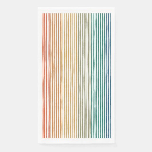 Rainbow Stripe Waterverf Papierpartij Napkins Servet (Voorkant)