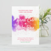 Rainbow Stripe Wedding Invitting Kaart (Staand voorkant)