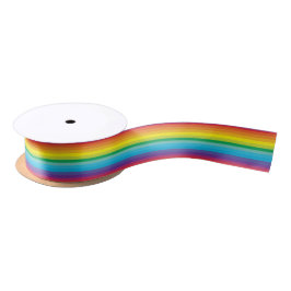 Rainbow Striped Bold Rainbowcore Decora Kei Satijnen Lint