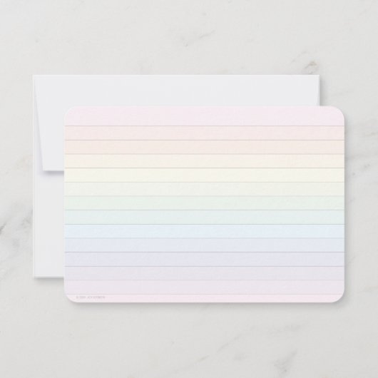 Rainbow Striped Flat Dank je wel kaart (Achterkant)