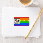 Rainbow Striped Foto LGBTQ Gay Pride Wedding Etiket (Insitu)