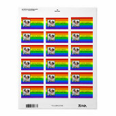 Rainbow Striped Foto LGBTQ Gay Pride Wedding Etiket (Full Sheet)