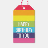Rainbow Striped Gepersonaliseerde Gift Label Cadeaulabel (Voorkant)