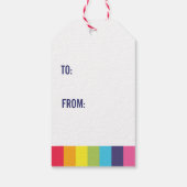 Rainbow Striped Gepersonaliseerde Gift Label Cadeaulabel (Achterkant)