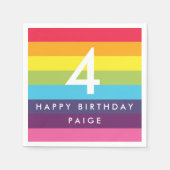 Rainbow Striped gepersonaliseerde servetten (Voorkant)