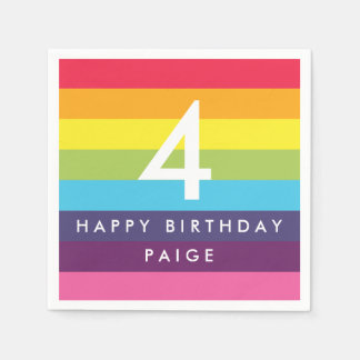 Rainbow Striped gepersonaliseerde servetten