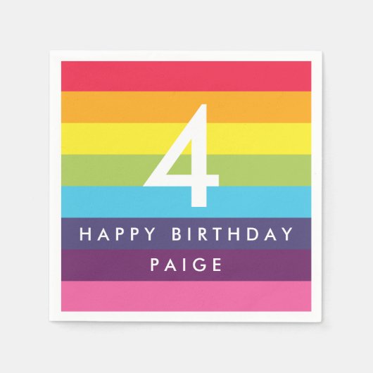Rainbow Striped gepersonaliseerde servetten (Voorkant)