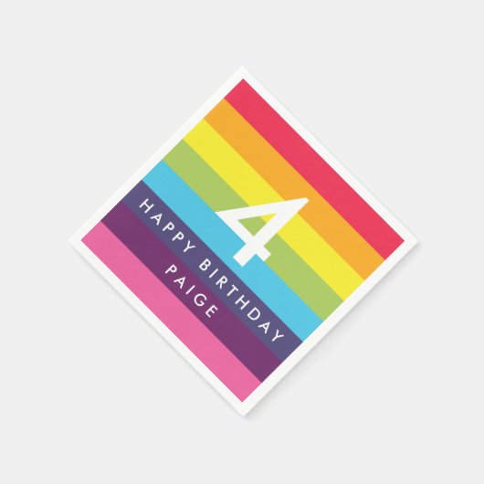 Rainbow Striped gepersonaliseerde servetten (Hoek)