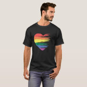 Rainbow Striped Heart Design Kidcore Aesthetische  T-shirt (Voorkant volledig)