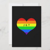 Rainbow Striped LGBTQ Couple Photo Gay Wedding Kaart (Achterkant)
