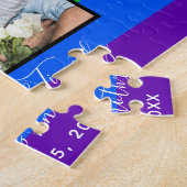 Rainbow Striped LGBTQ Couple Photo Jubileum Legpuzzel (Zijkant)