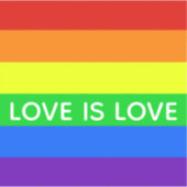 Rainbow Striped Love is Love Gay Pride LGBTQ Sticker (Voorkant)