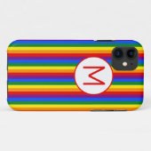 Rainbow Striped Monogrammed Case-Mate iPhone Case (Achterkant (horizontaal))