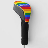 Rainbow Striped Name Golf Hoesjes Golfheadcover (Schuin)