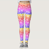 Rainbow Striped Organic Pebble Dot Pattern Leggings (Voorkant)