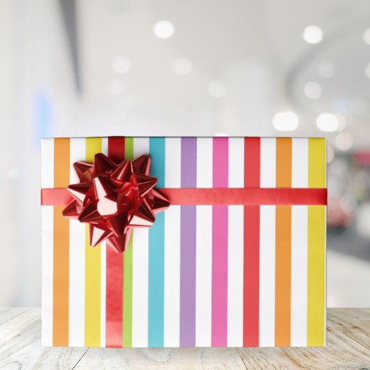 Rainbow Striped Party Wrapping Paper Cadeaupapier