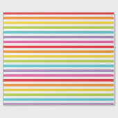Rainbow Striped Party Wrapping Paper Cadeaupapier (Vlak)