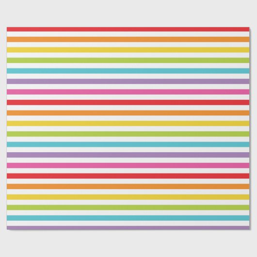 Rainbow Striped Party Wrapping Paper Cadeaupapier (Vlak)