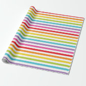 Rainbow Striped Party Wrapping Paper Cadeaupapier (Uitgerold)