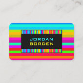 Rainbow Striped Pattern Visitekaartje (Voorkant)