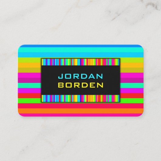 Rainbow Striped Pattern Visitekaartje (Voorkant)
