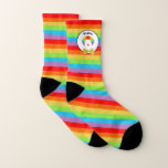 Rainbow Striped Personalized Clown Sokken<br><div class="desc">Be the life of the party with these bright and colorful socks. They features a pattern of rainbow stripes and a clown graphic. They're ready to be personalized with a name in bold black lettering.</div>