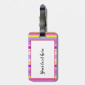 Rainbow Striped Personalized Unicorn Bagagelabel (Achterkant verticaal)