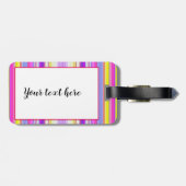 Rainbow Striped Personalized Unicorn Bagagelabel (Achterkant horizontaal)