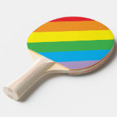 Rainbow Striped Ping Pong Paddle Tafeltennisbatje (Voorkant Gekanteld)