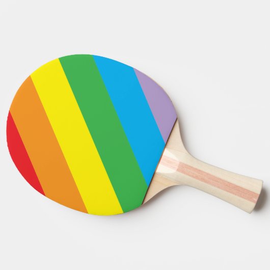 Rainbow Striped Ping Pong Paddle Tafeltennisbatje (Zijkant)