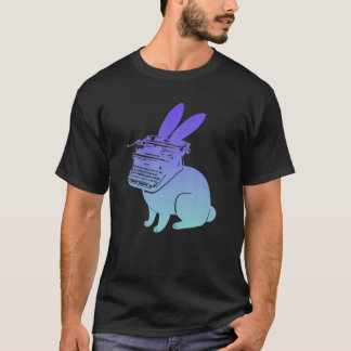 Rainbow Striped  Retro Aesthe Rabbit Pastel Rainbo T-shirt